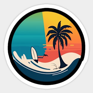 summer surfing vibe Sticker